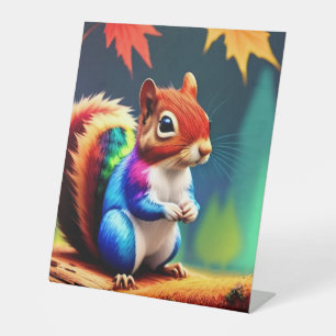 Niedlicher Bunter Sitzender Eichhörnchen-75463 Sockelschild