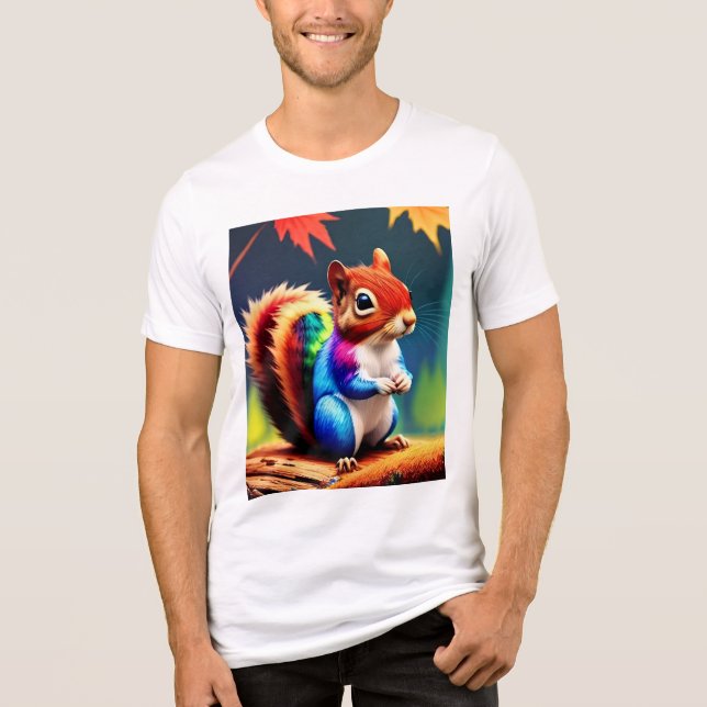 Niedlicher Bunter Sitzender Eichhörnchen-75463 Tri-Blend Shirt (Vorderseite)