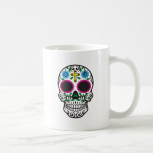 Niedlicher bunter Zuckerschädel dia de Los Muerto Tasse
