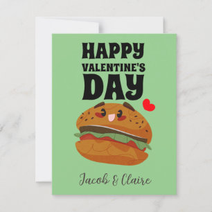 niedlicher Burger, Happy Valentins Tag personalisi