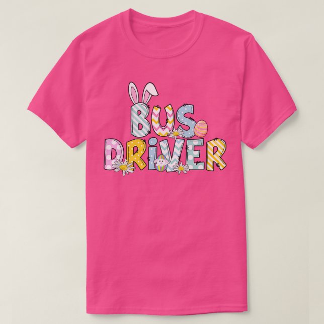 Niedlicher Busfahrer der Bunny School - Osterfeier T-Shirt (Design vorne)