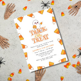 Niedlicher Candy Corn Trick oder Halloween-Party b Einladung