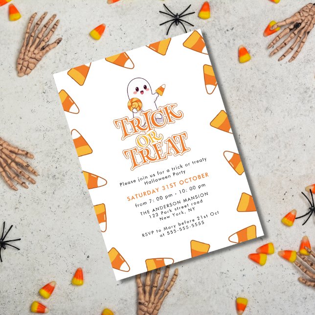 Niedlicher Candy Corn Trick oder Halloween-Party b Einladung (Von Creator hochgeladen)