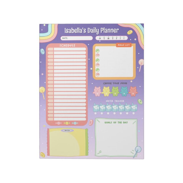 Niedlicher Candy Daily Planer Notepad Notizblock (Rotiert)