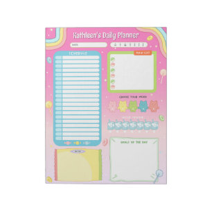 Niedlicher Candy Daily Planer Notepad Pink Notizblock
