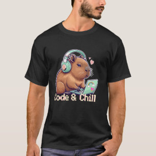 Niedlicher Capybara Code Chill Girl Programmier Co T-Shirt