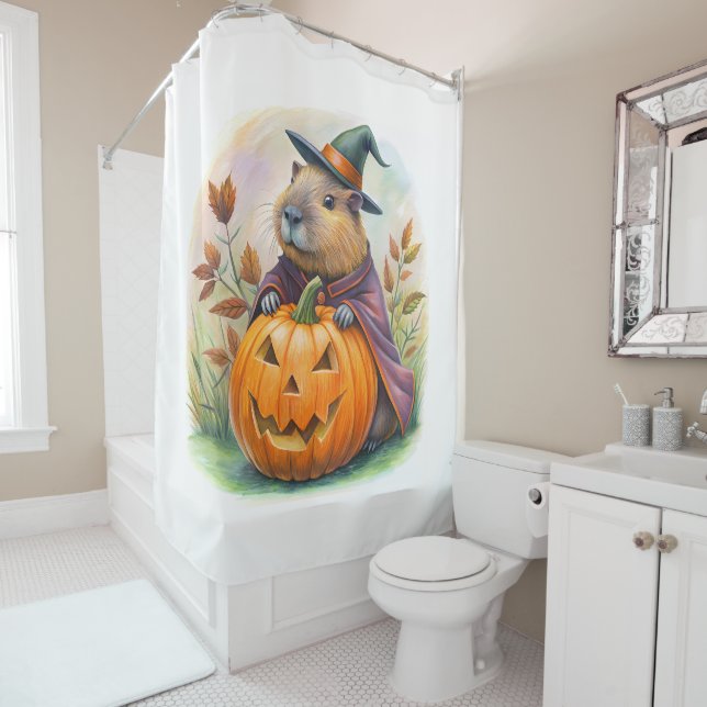 Niedlicher Capybara Halloween Duschvorhang (Beispiel)