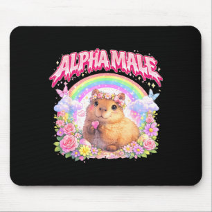 Niedlicher Capybara-Regenbogen-Blumenwitz für Männ Mousepad