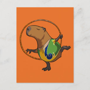 Niedlicher Capybara Rhythmische Gymnastik Hoop Car Postkarte