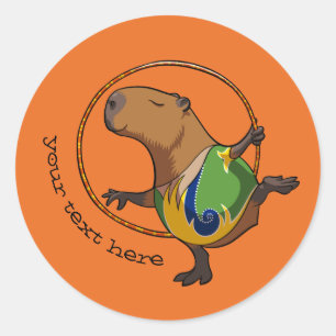 Niedlicher Capybara Rhythmische Gymnastik Hoop Car Runder Aufkleber