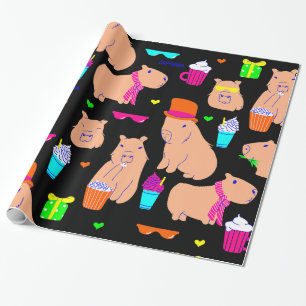niedlicher Capybarockkomör Geschenkpapier