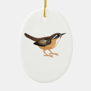 Niedlicher Carolina-Zaunkönig Keramikornament