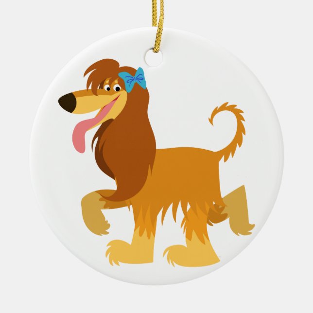 Niedlicher Cartoon Afghanischer Hund Ornament (Vorne)