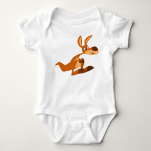 Niedlicher Cartoon Albern Kangaroo Baby Strampler