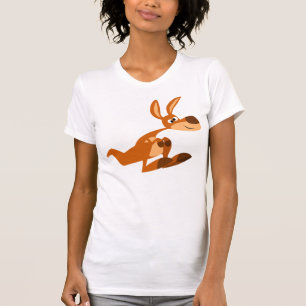 Niedlicher Cartoon Albern Kangaroo Frauen T - Shir T-Shirt