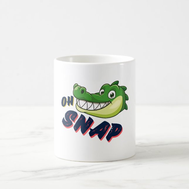 Niedlicher Cartoon Alligator Snappappy Oh Snap Fun Kaffeetasse (Mittel)