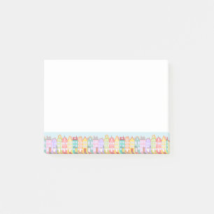 Niedlicher Cartoon Altstadt Postit® - Hinweise Post-it Klebezettel