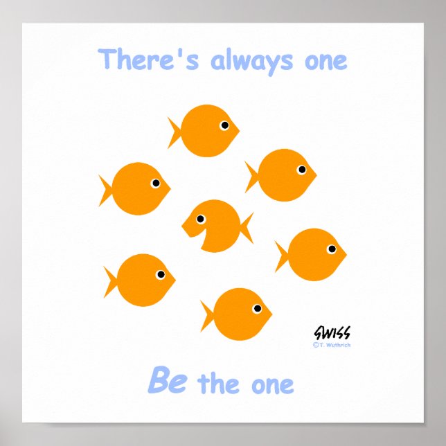 Niedlicher Cartoon "Always One" Poster (Vorne)
