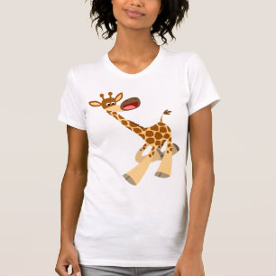 Niedlicher Cartoon Ambling Giraffe T - Shirt