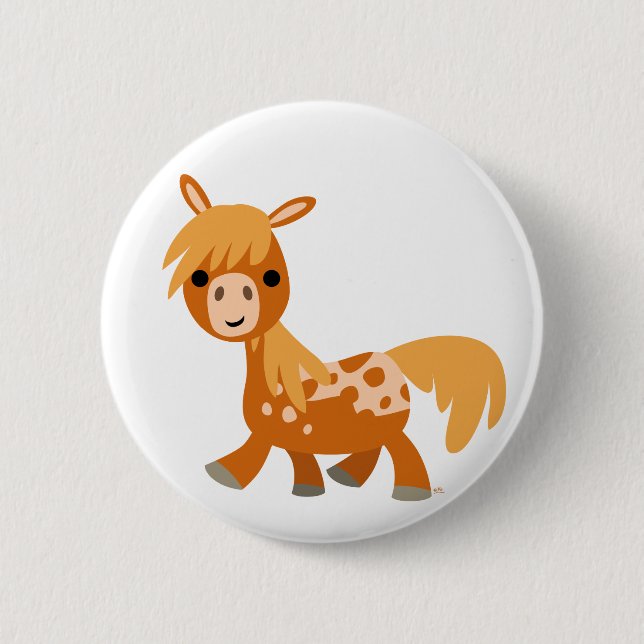 Niedlicher Cartoon Appaloosa Pony Button Abzeichen (Vorderseite)