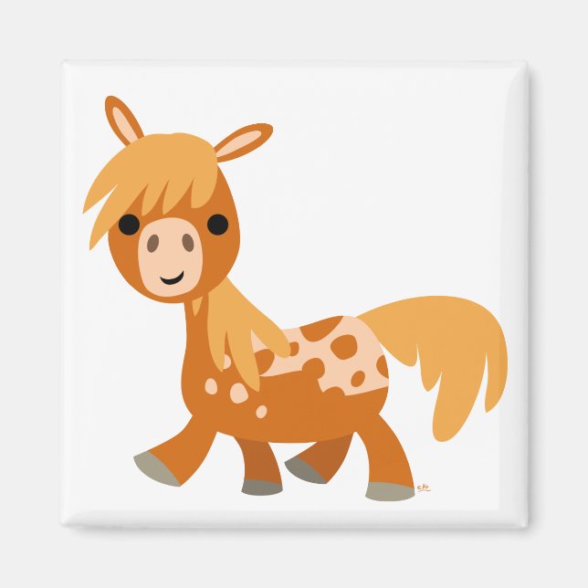 Niedlicher Cartoon Appaloosa Pony Magnet (Vorne)