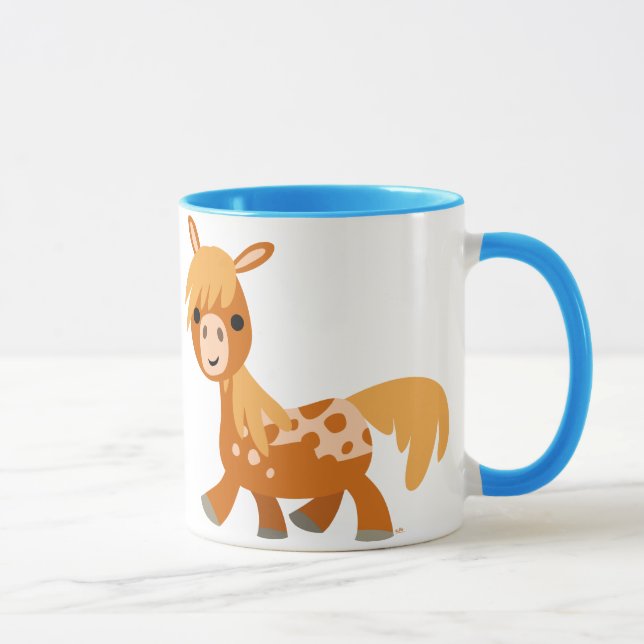 Niedlicher Cartoon Appaloosa Pony Tasse (Rechts)