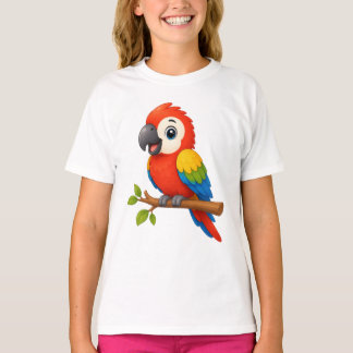 Niedlicher Cartoon- Ara-Papagei T-Shirt
