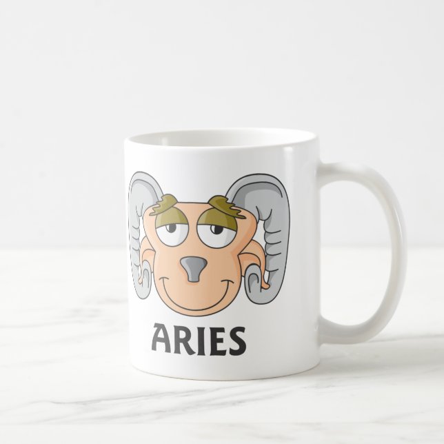 Niedlicher Cartoon Aries Ram Kaffeetasse (Rechts)