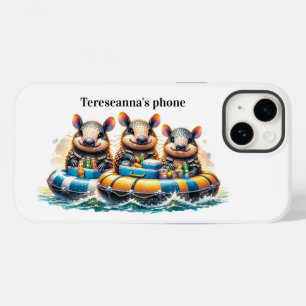 Niedlicher Cartoon Armadillos mit Spaß am Fluss Case-Mate iPhone 14 Hülle