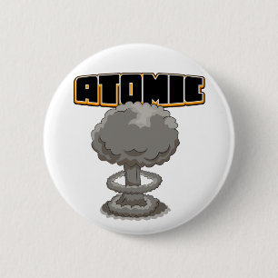 Niedlicher Cartoon Atomsprengwolke Postkarte Button