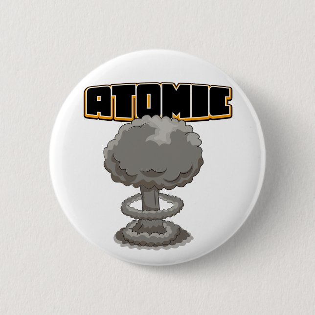 Niedlicher Cartoon Atomsprengwolke Postkarte Button (Vorderseite)