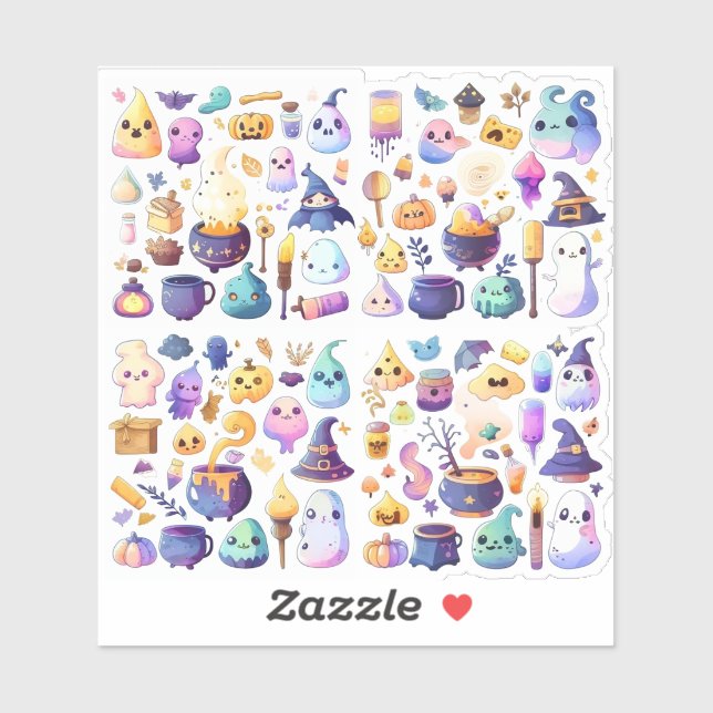 Niedlicher Cartoon Aufkleber (Blatt)