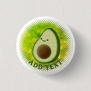 Niedlicher Cartoon Avocado Aquarellfarbe Button