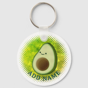 Niedlicher Cartoon Avocado Aquarellfarbe Schlüsselanhänger
