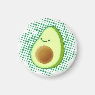 Niedlicher Cartoon Avocado auf störendem Vortex Magnet