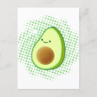 Niedlicher Cartoon Avocado auf störendem Vortex