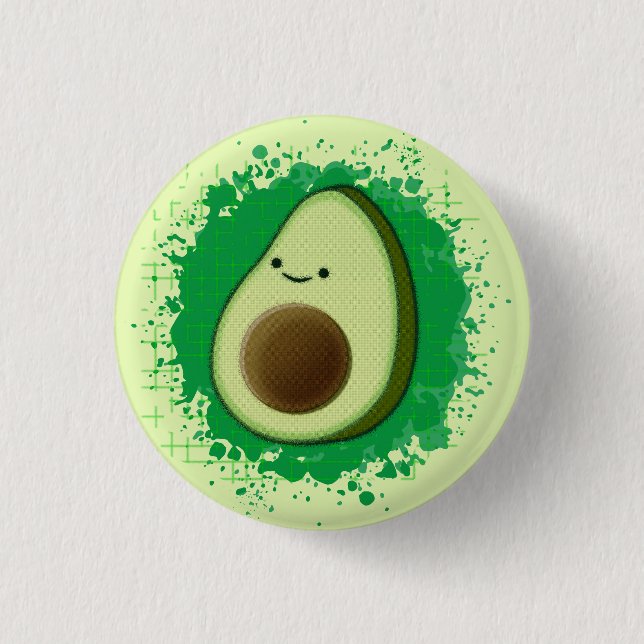 Niedlicher Cartoon Avocado Button (Vorderseite)