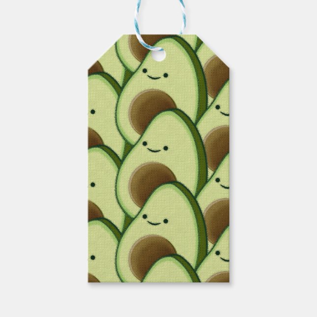 Niedlicher Cartoon Avocado Decorative Geschenkanhänger (Vorderseite)