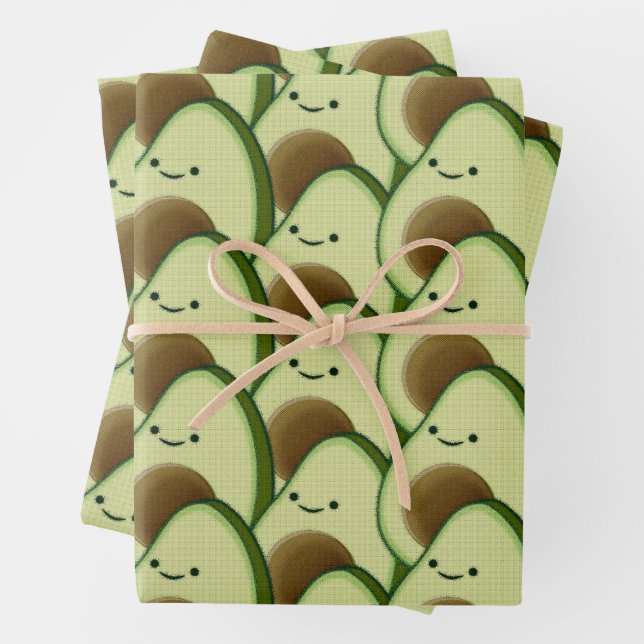 Niedlicher Cartoon Avocado Decorative Geschenkpapier Set (Beispiel)