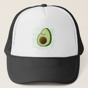 Niedlicher Cartoon Avocado im Hintergrund Truckerkappe