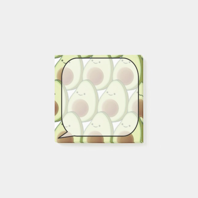 Niedlicher Cartoon Avocado Muster Custom Post-it Klebezettel (Vorderseite)