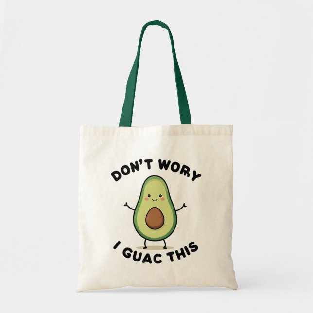 Niedlicher Cartoon Avocado Tragetasche (Vorne)