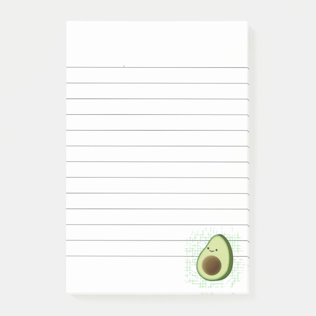 Niedlicher Cartoon Avocado Unruhestifter Hintergru Post-it Klebezettel (Vorderseite)