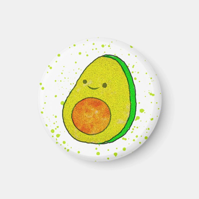 Niedlicher Cartoon Avocado Wasserfarbe Magnet (Vorne)