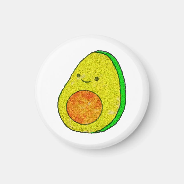 Niedlicher Cartoon Avocado Wasserfarbe Magnet (Vorne)