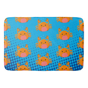 Niedlicher Cartoon Baby Crab Blue Ocean Badematte