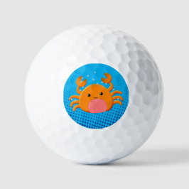 Niedlicher Cartoon Baby Crab Blue Ocean Golfball
