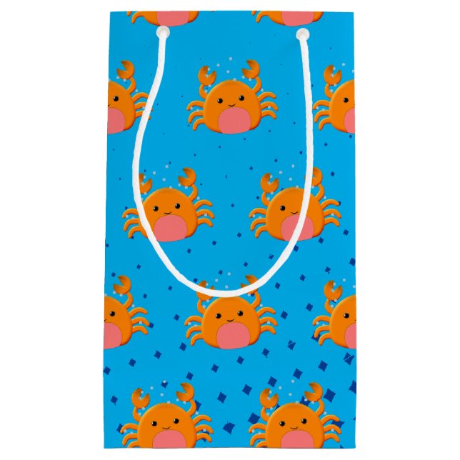 Niedlicher Cartoon Baby Crab Blue Ocean Kleine Geschenktüte (Vorderseite)