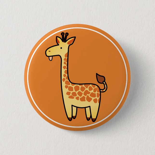 Niedlicher Cartoon Baby Giraffe Button (Vorderseite)