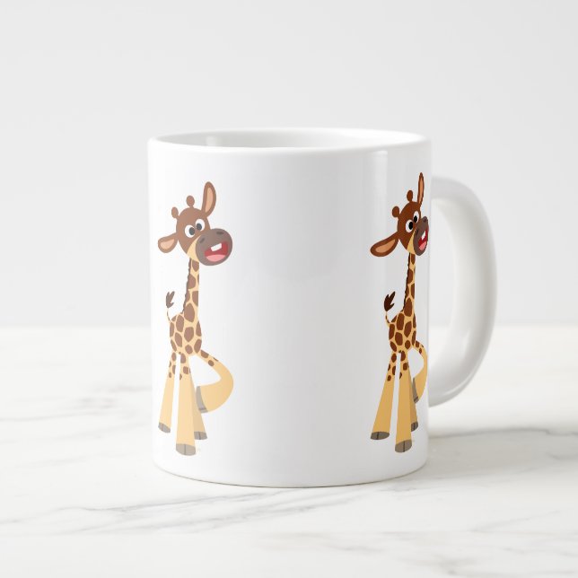 Niedlicher Cartoon Baby Giraffe Jumbo Tasse (Vorderseite Rechts)